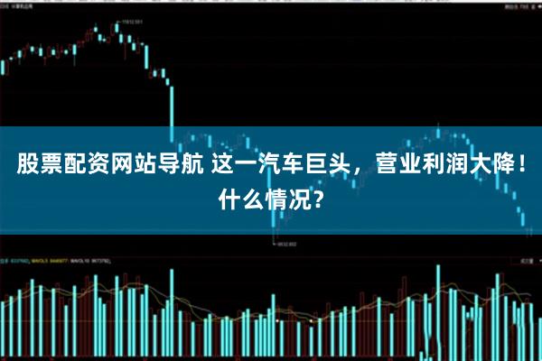 股票配资网站导航 这一汽车巨头，营业利润大降！什么情况？